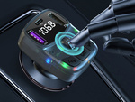 Transmiter fm mp3 estaw głośnomówiący 2xusb + usb c bluetooth 5.3 lcd 12v