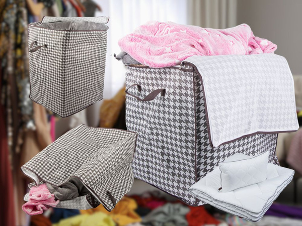 POJEMNIK DO SZAFY ORGANIZER TKANINOWY NA POŚCIEL UBRANIA SKŁADANY 180L