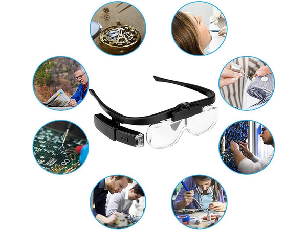 Okulary powiększające podświetlenie led lupa 4,5x