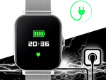 Smartwatch zegarek damski męski gumowy pasek sport bluetooth rozmowy szary