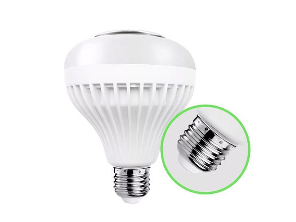 Żarówka kolorowa led rgb głośnik bluetooth pilot