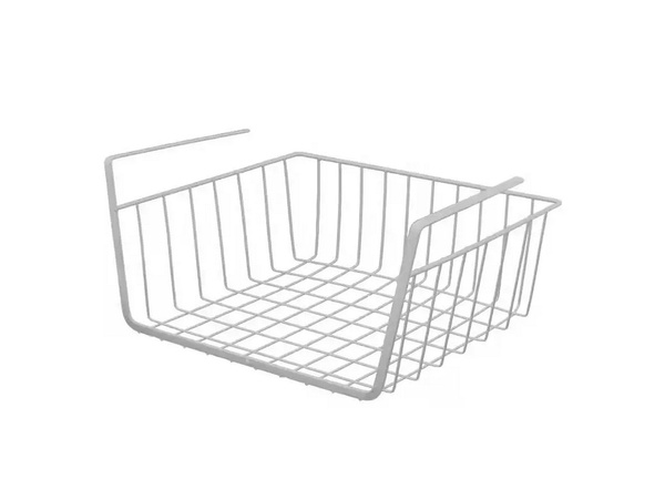 Kosz podwieszany pod półkę kosz metalowy organizer koszyk kuchenna biała