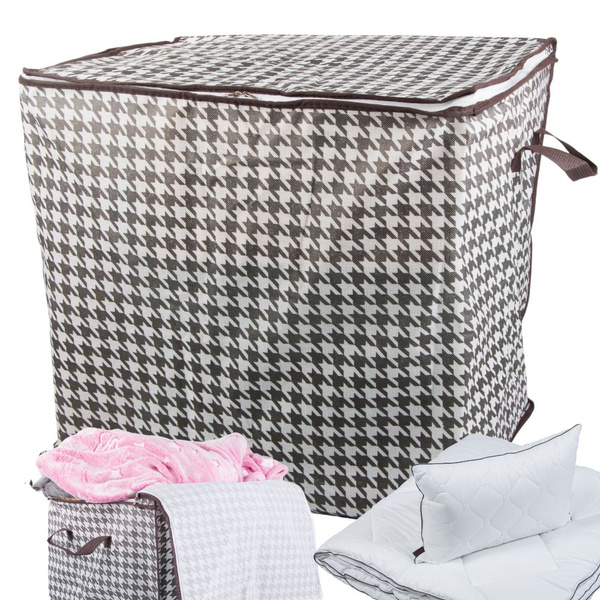 POJEMNIK DO SZAFY ORGANIZER TKANINOWY NA POŚCIEL UBRANIA SKŁADANY 100L