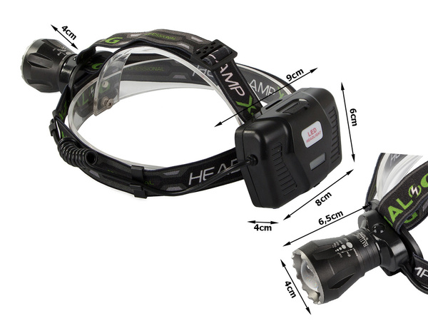 Latarka czołowa bailong led xhp160 powerbank zoom