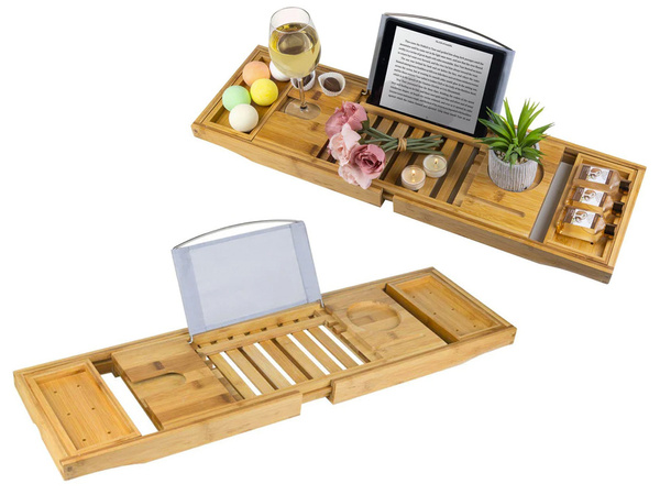 Półka na wanne regulowana duża bamboo spa nakładka