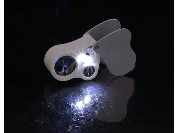 Lupa kieszonkowa jubilerska składana led uv 25x 50x