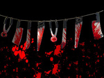 Girlanda halloween 2m noże narzędzia tasak zakrwawione dekoracja halloween
