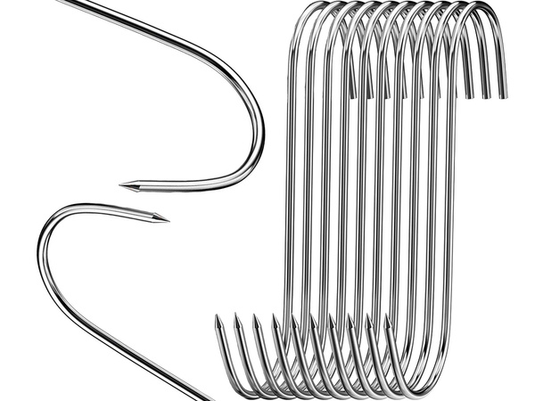 Haki haczyki do wędzenia kiełbasy wędzarnicze wędlin 10szt duze stalowe