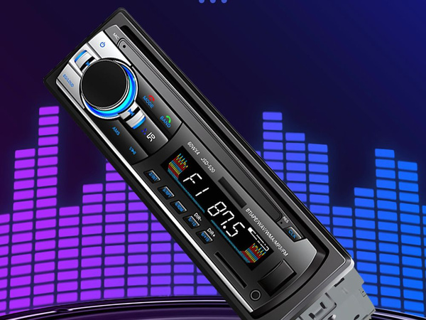 Radio samochodowe bluetooth usb aux sd 1-din mikrofon + pilot 4 x 60w