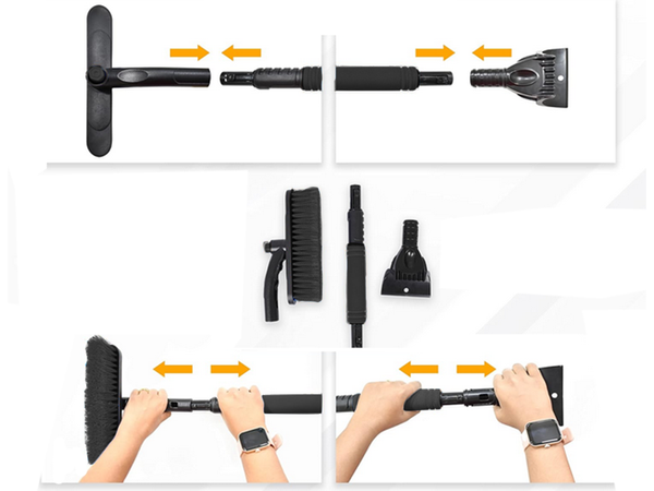 Skrobaczka szczotka zmiotka teleskopowa składana do auta szyby śniegu lodu