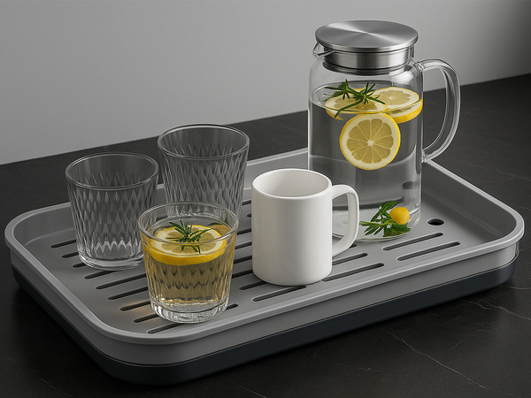 Taca kuchenna dwuwarstwowa ociekacz na naczynia warzywa owoce plastikowa