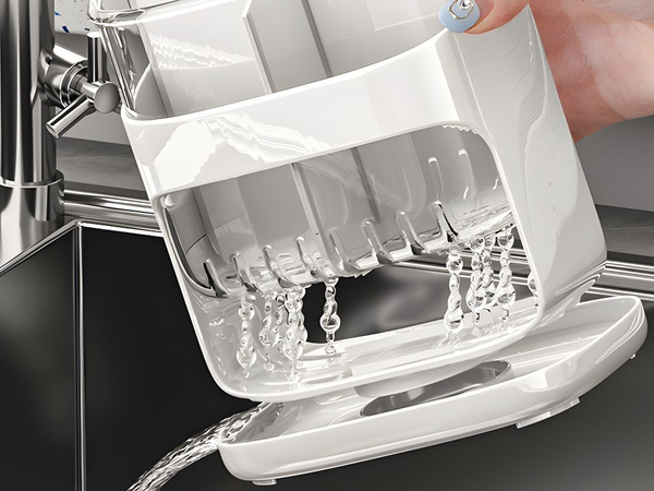 Organizer ociekacz na sztućce suszarka stojak do kuchni z odpływem 4 komory