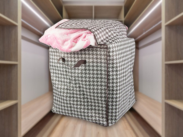 POJEMNIK DO SZAFY ORGANIZER TKANINOWY NA POŚCIEL UBRANIA SKŁADANY 180L