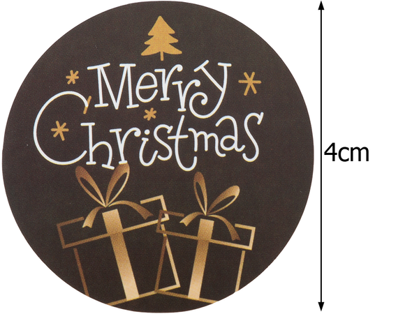 Naklejki ozdobne świąteczne kolorowe na rolce 500 sztuk merry christmas