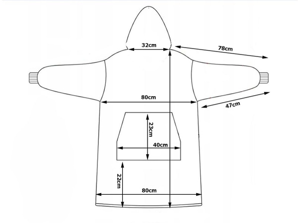 Ciepła bluza piesek koc oversize xxl 2w1 gruba futrzak miękka z kapturem
