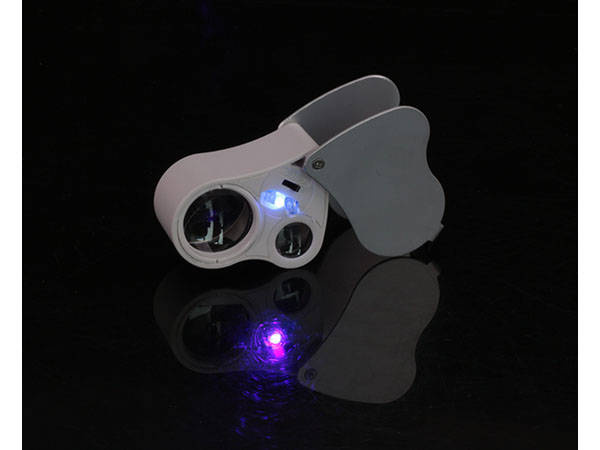 Lupa kieszonkowa jubilerska składana led uv 25x 50x