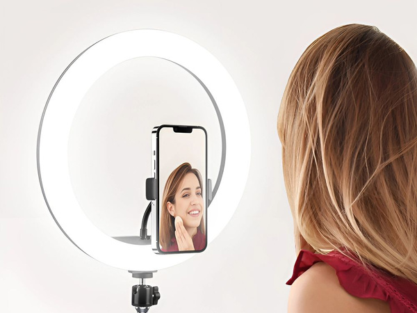 Lampa pierścieniowa led rgb ring + uchwyt na telefon + regulowany statyw