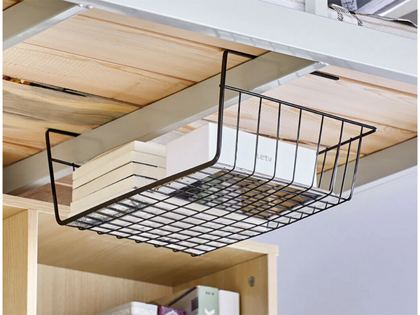 Kosz podwieszany pod półkę kosz metalowy organizer koszyk kuchenna biała