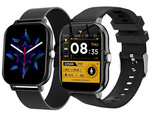 Smartwatch zegarek damski męski gumowy pasek sport bluetooth rozmowy czarny