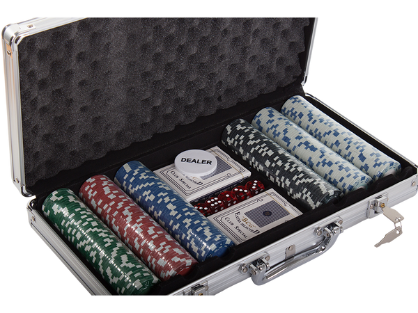 Zestaw do pokera texas 300 żetonów 2 talie walizka