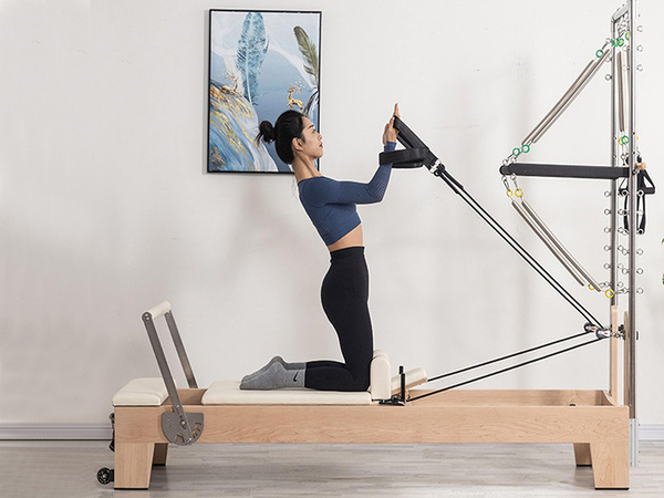 REFORMER ŁÓŻKO DO ĆWICZEŃ PILATES PILATESU URZĄDZENIE DO ĆWICZENIA FITNESS