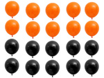 Zestaw balonów halloween czarne pomarańczowe 20szt