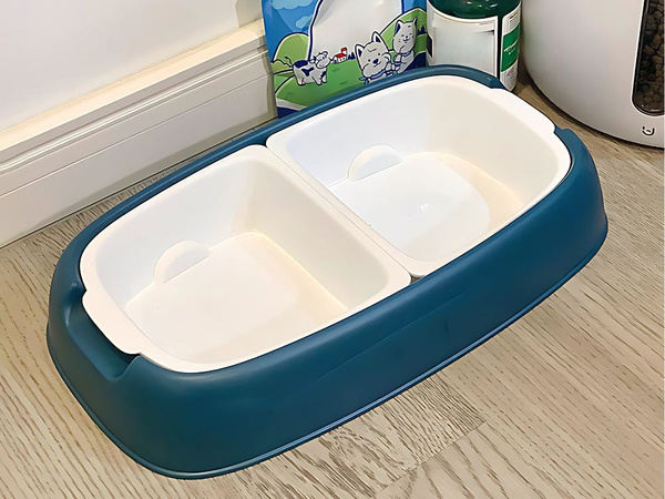 Podwójna miska dla psa kota wyjmowane miski na wodę i karmę duża plastikowa