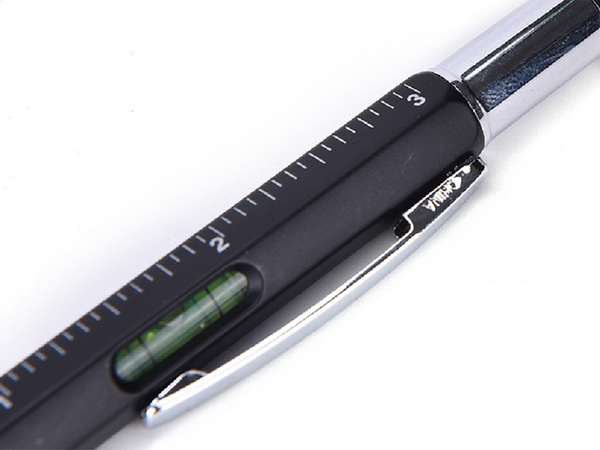 Długopis wielofunkcyjny śrubokręt multitool 6w1 miarka poziomica klips