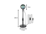 Projektor lampa lampka zachód wschód imitacja słońca led rgb usb + pilot