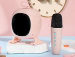 Głośnik bluetooth karaoke z mikrofonem led kolorowe kwadraty muzyka rgb