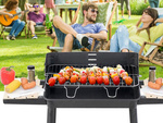 Grill ogrodowy duży węglowy bbq regulowany ruszt półki koła przenośny