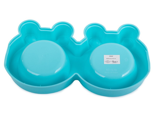 Miska podwójna dla psa kota metalowa 0,3l x 2