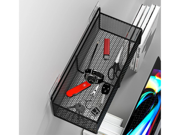 Koszyk wiszący kosz organizer metalowy zawieszany półka kuchenna czarna