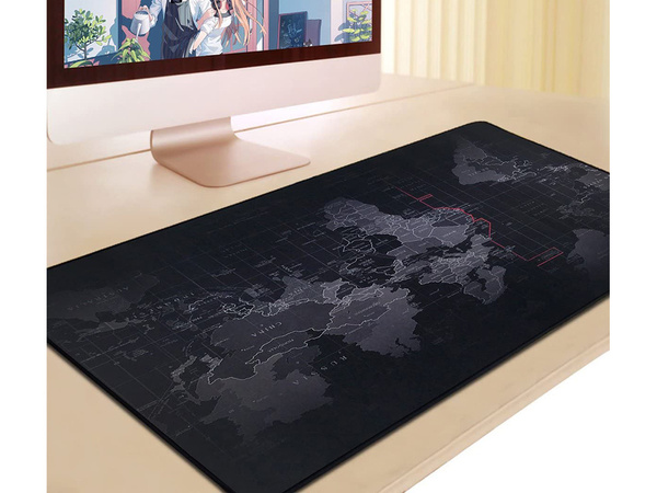 Duża podkładka pod mysz mapa świata biurowa 80x30