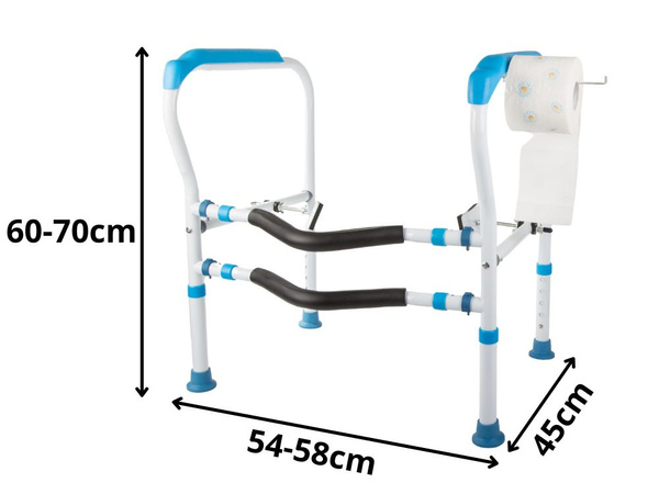 Uchwyt toaletowy regulowany poręcz wc stabilna dla osób starszych seniorów