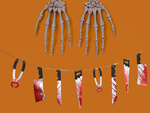 Girlanda halloween 2m noże narzędzia tasak zakrwawione dekoracja halloween