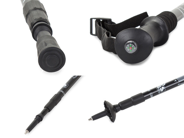 Teleskopowe Kijki Nordic Walking Kolor Czarny