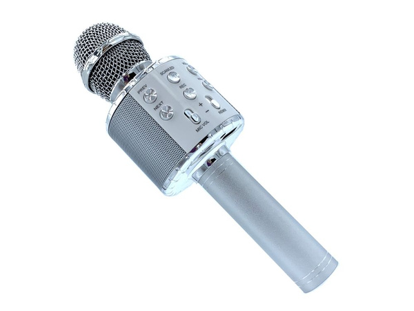 Mikrofon bezprzewodowy bluetooth głośnik karaoke okrągły z etui różne tryby
