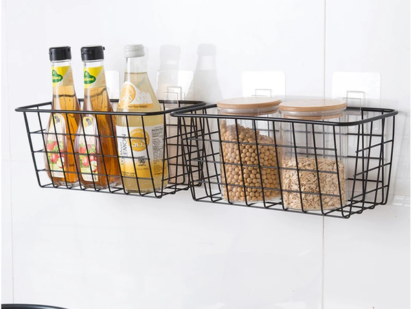 Koszyk wiszący kosz organizer metalowy zawieszany półka kuchenna czarny