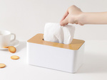Pudełko na chusteczki higieniczne pojemnik organizer chustecznik bambus