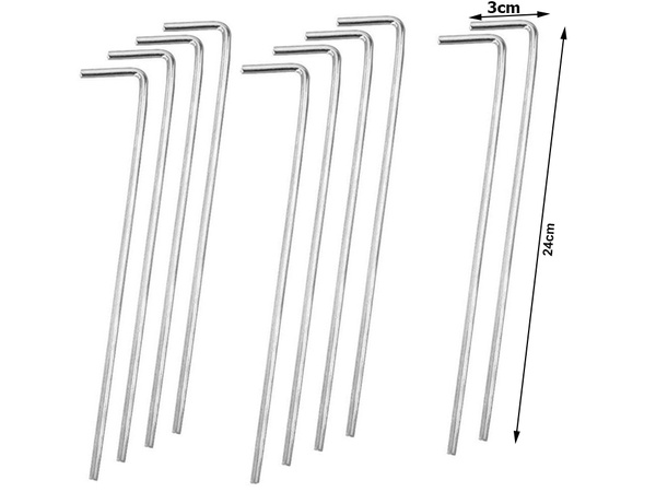 Szpilki do namiotu mocujące śledzie kotwy stal 22cm 10szt hak haczyk kołki