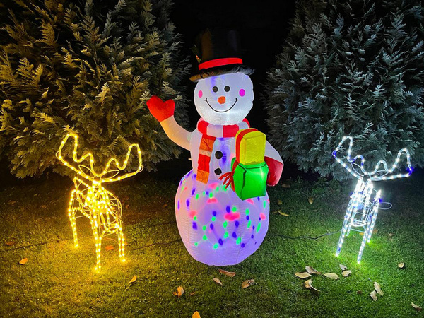Świecący renifer 216 led świąteczna ozdoba z ruchomą głową duży ogrodowy