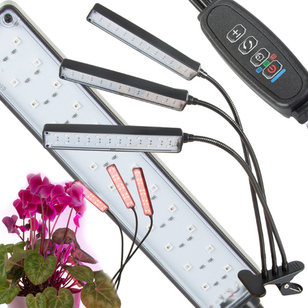 Lampa do roślin led usb uprawy wzrostu panel grow light timer klips kwiatów