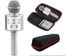 Mikrofon bezprzewodowy bluetooth głośnik karaoke okrągły z etui różne tryby