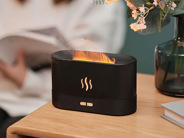 Nawilżacz powietrza usb dyfuzor z led rgb kominek mgiełka zapachowa ogień