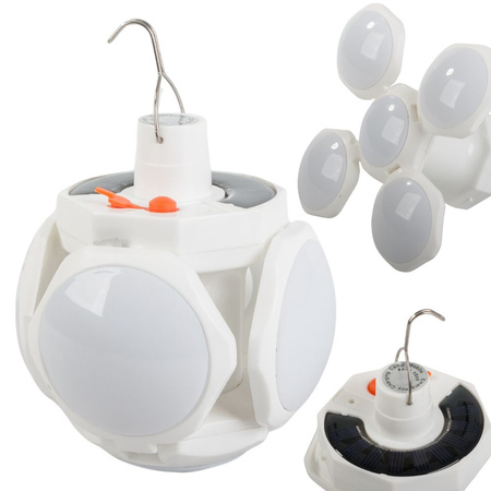 Lampa solarna kempingowa składana led na hak ogrodowa turystyczna namiot