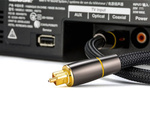 Kabel przewód optyczny 2m oplatany toslink digital hq pozłacane końcówki