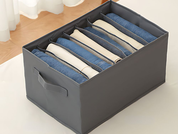 Organizer na ubrania bielizne spodnie do szuflady szafy skarpetki szary