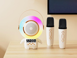 Bezprzewodowy przenośny zestaw do karaoke głośnik bluetooth + 2x mikrofon