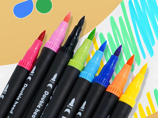 ZESTAW PISAKÓW MAZAKÓW FLAMASTRÓW 100 KOLORÓW AKWARELOWE DWUSTRONNE + ETUI